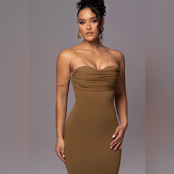 NWT Olive La Lune Drape Midi Dress - Picture 4 of 5